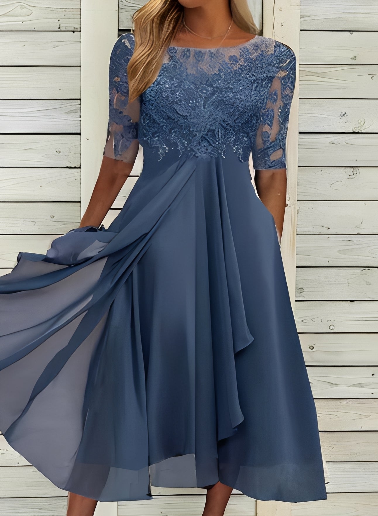 Lena – Women's Midi Dress – Comfortable and Chic