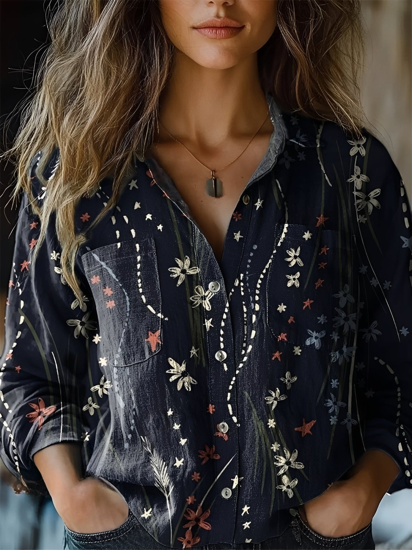 Jasmin - Vibrant Long-Sleeve Blouse