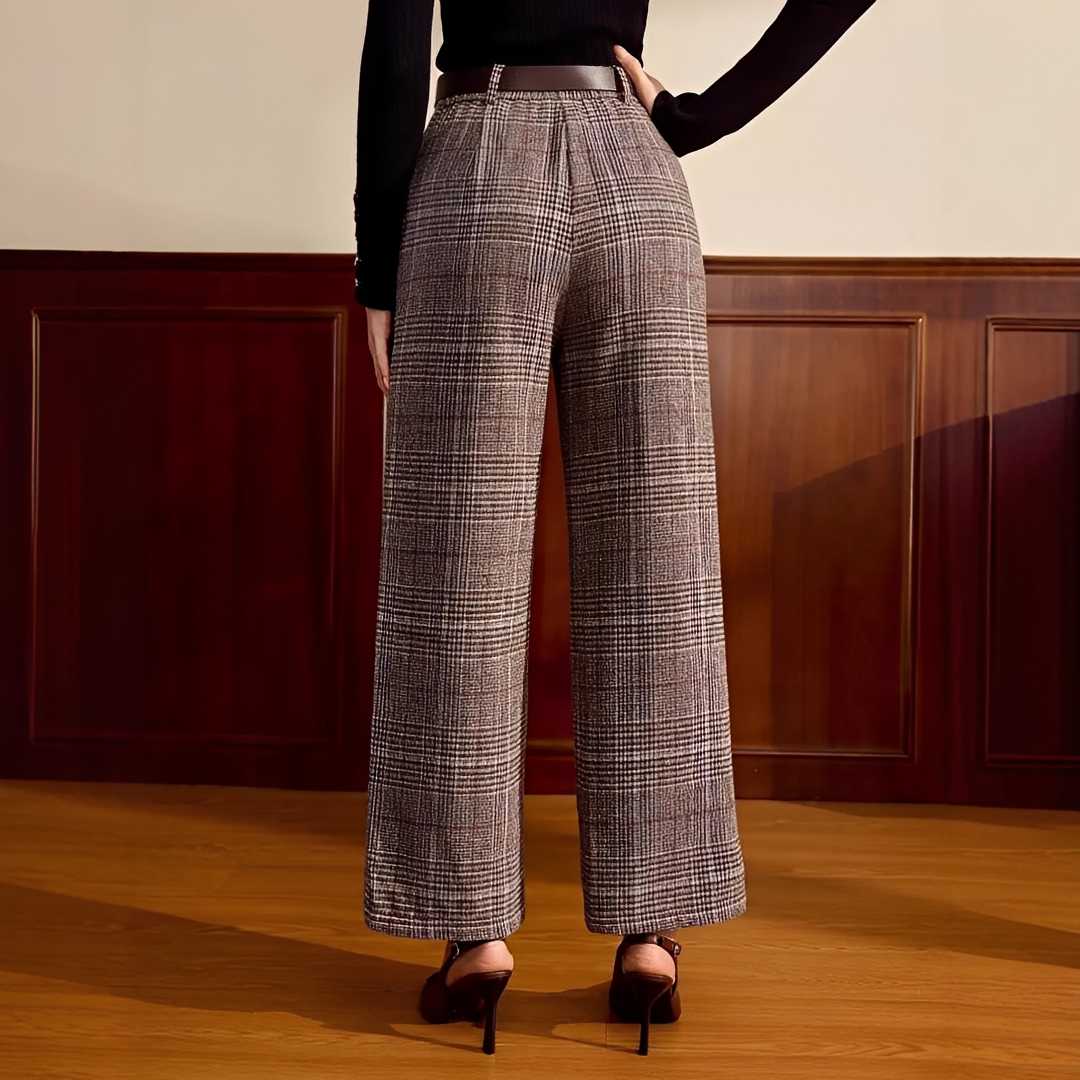 Christabel - Plaid High-Waisted Pants