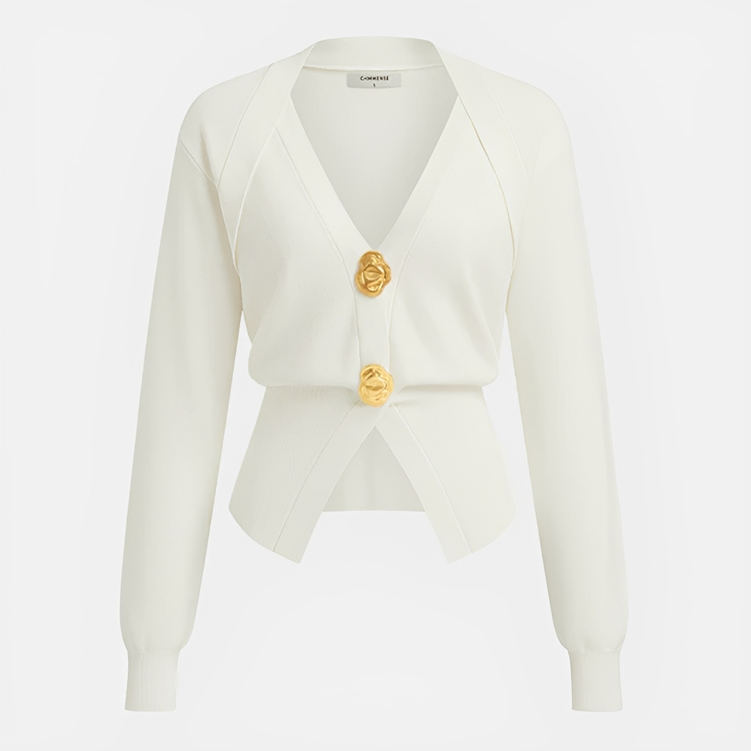 Kisha - Elegant V-Neck Cardigan
