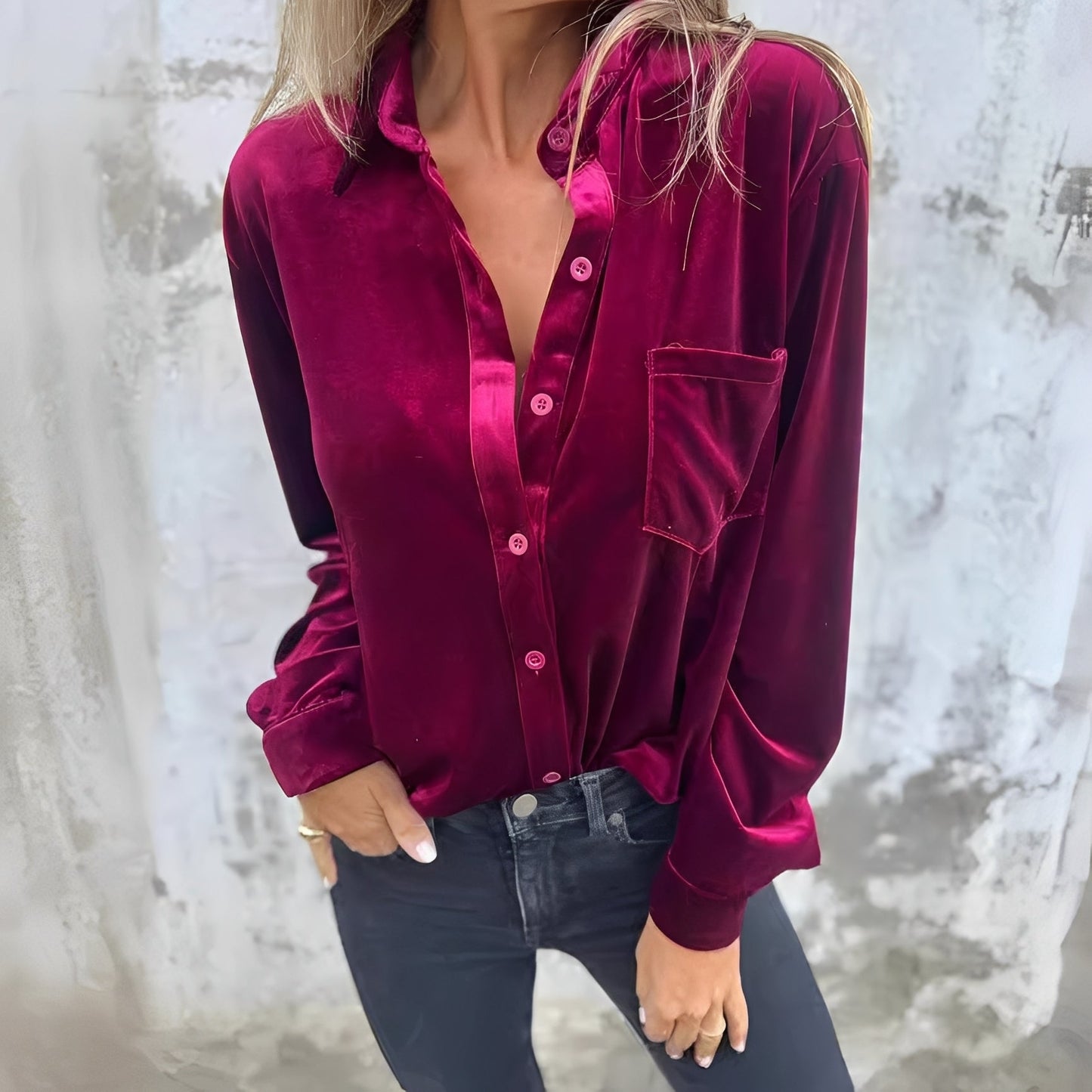 Jessie - Long-Sleeve Button-Up Blouse