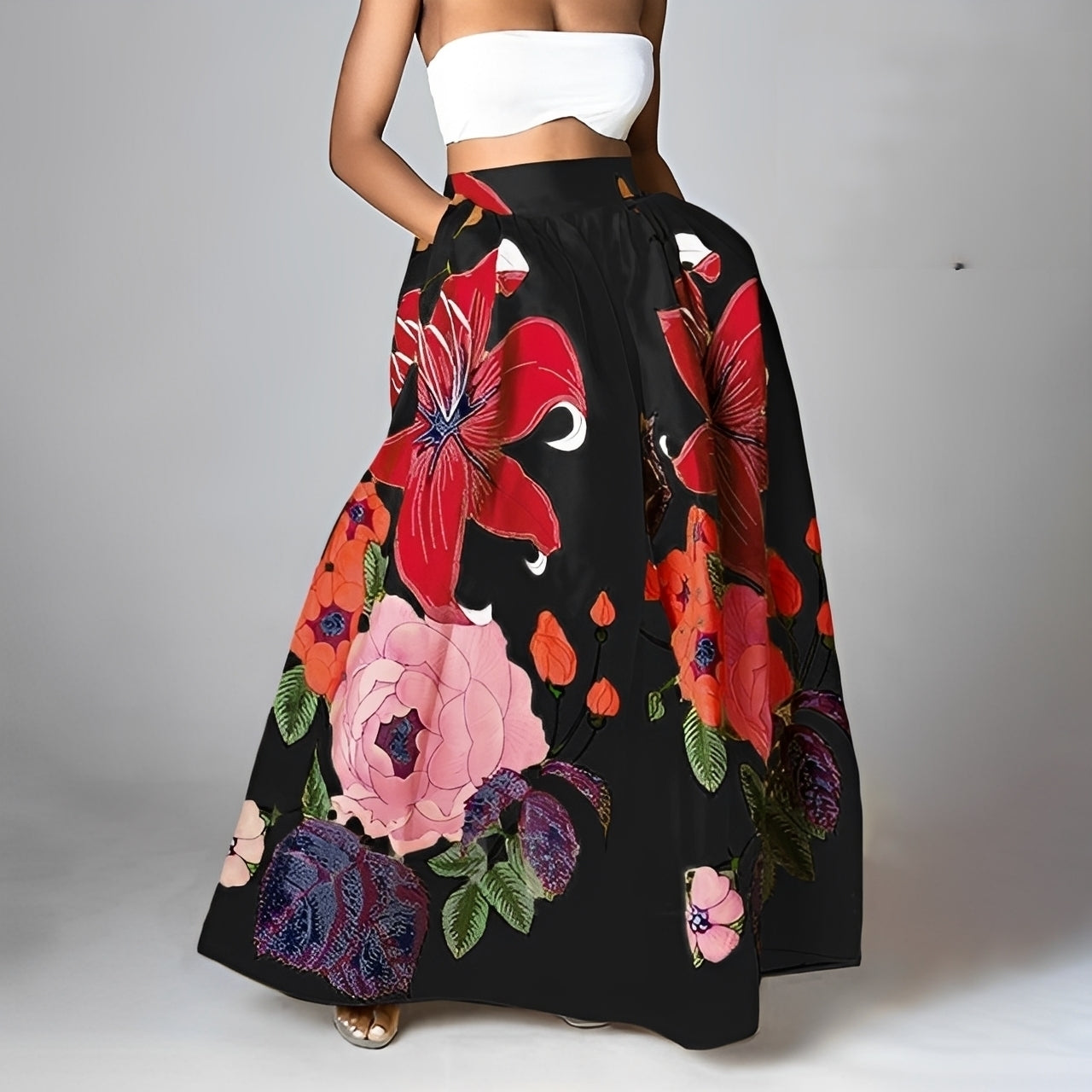 Jessica - Chic boho skirt with a high waist for women