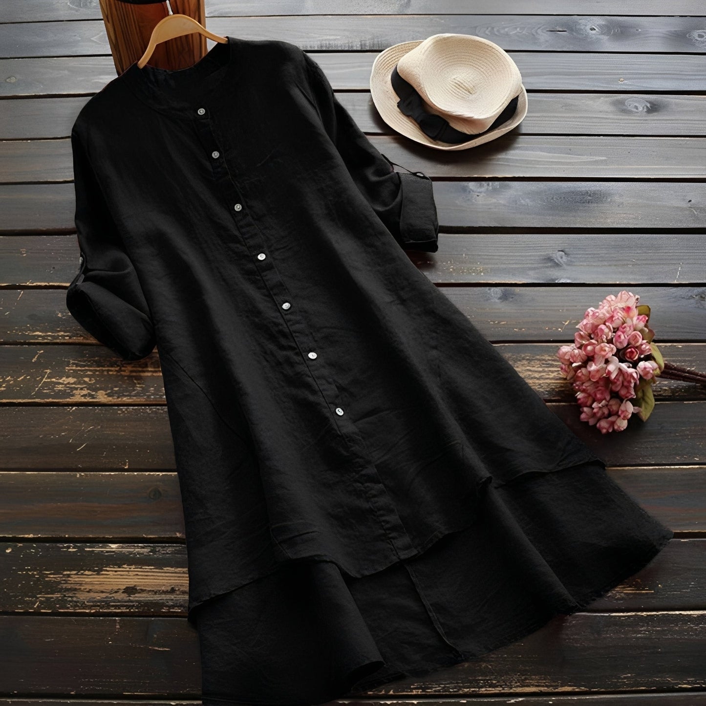Mildred - Fashionable Dress with Buttons