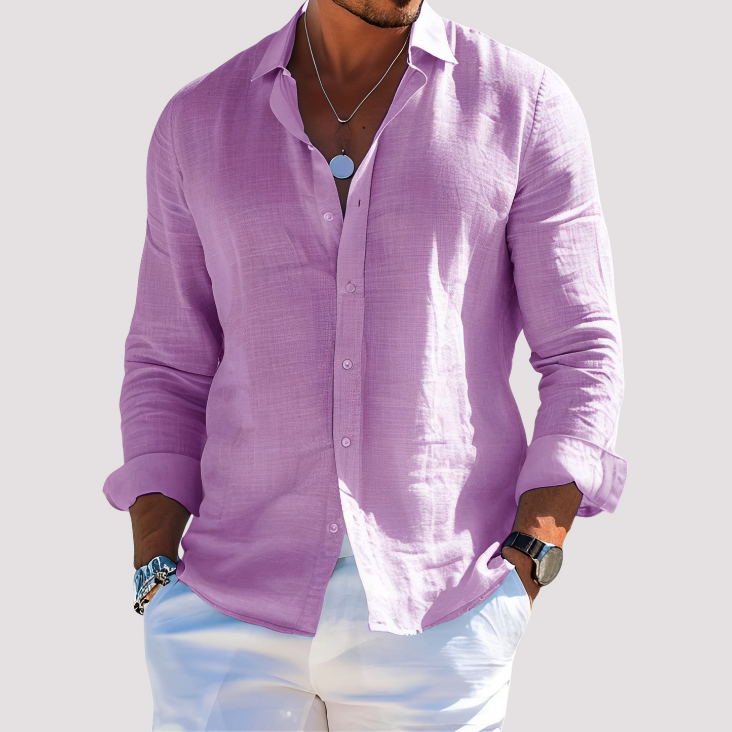 Dale – Men's long-sleeve shirt – Casual and laid-back