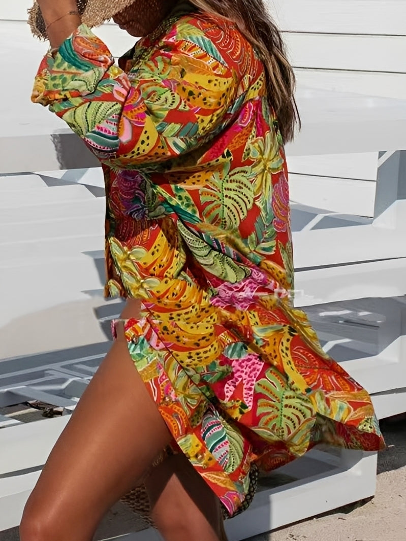 Montes - Floral Button-Up Shirt Dress