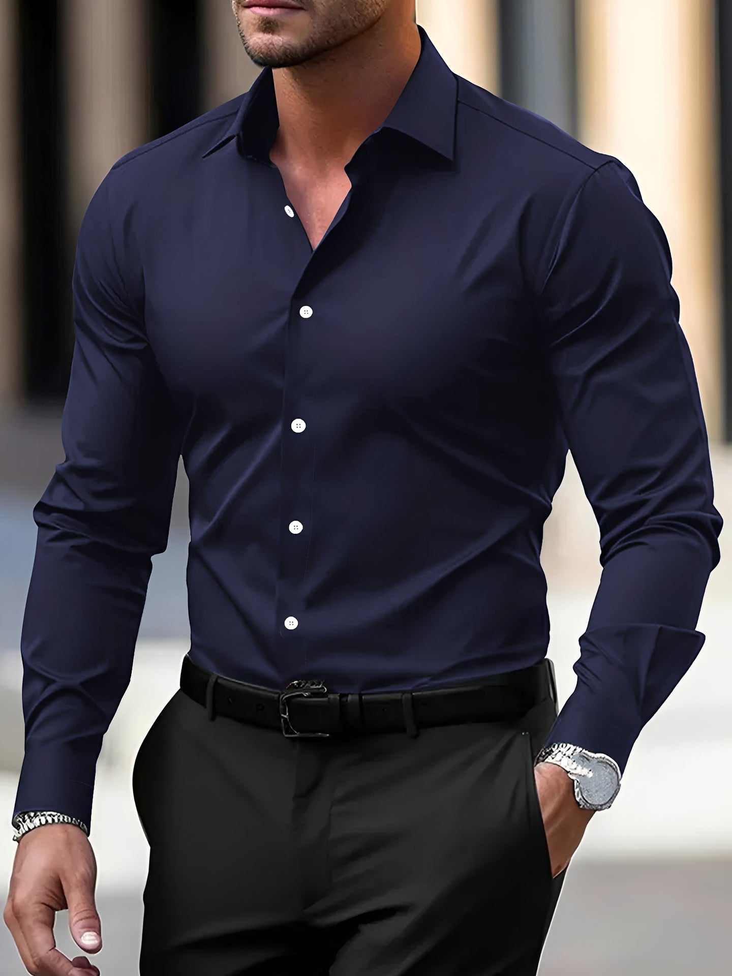 Jeremy – Men's long-sleeve shirt – ideal for casual and formal events