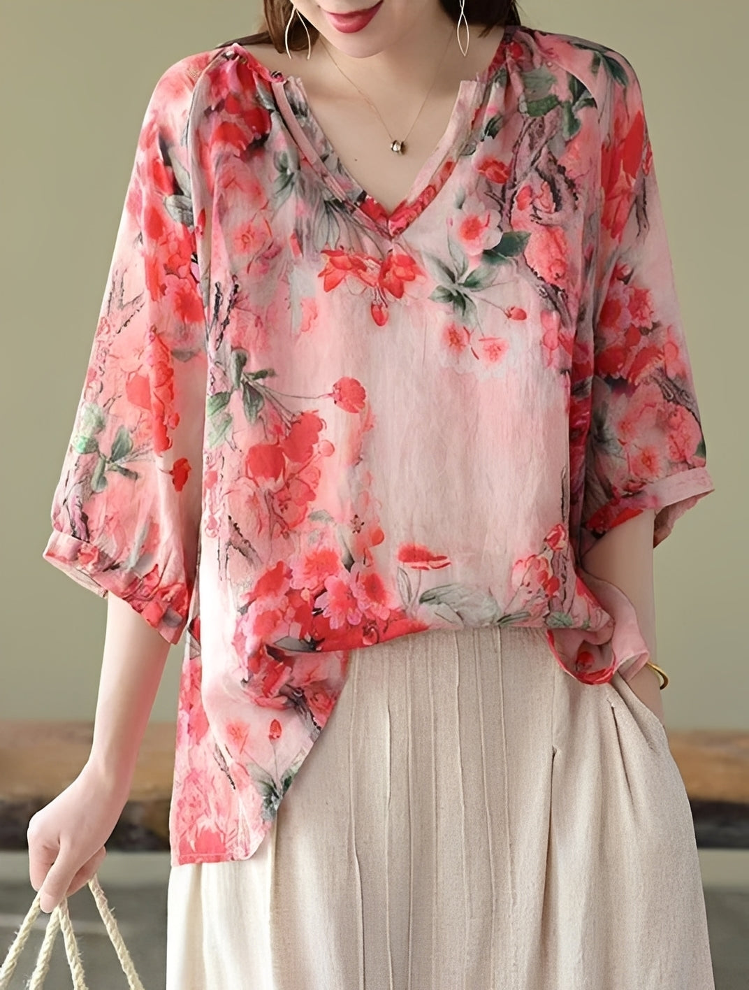 Nancy - Fashionable, relaxed patterned blouses for women