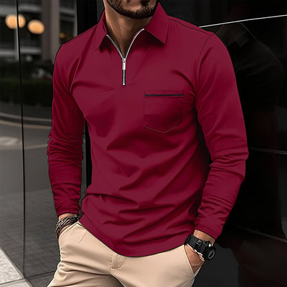 Jackson - Men's Long-Sleeve Polo Shirt - Ideal for Daily Use