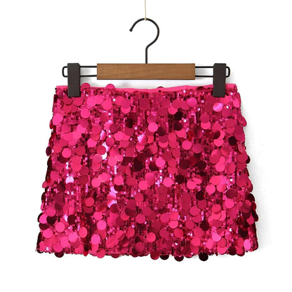 Abbey - Stylish Shiny Mini Skirt