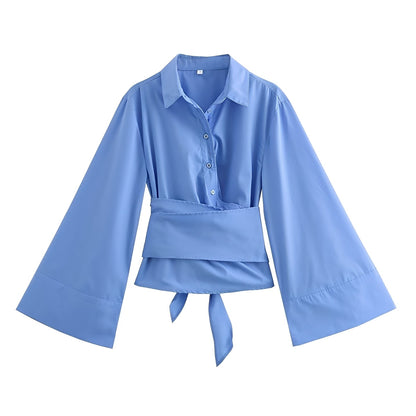 Shania - Stylish women's top with a relaxed fit and belt