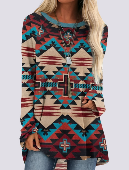 Monica - Chic Ethnic Shirt Dress