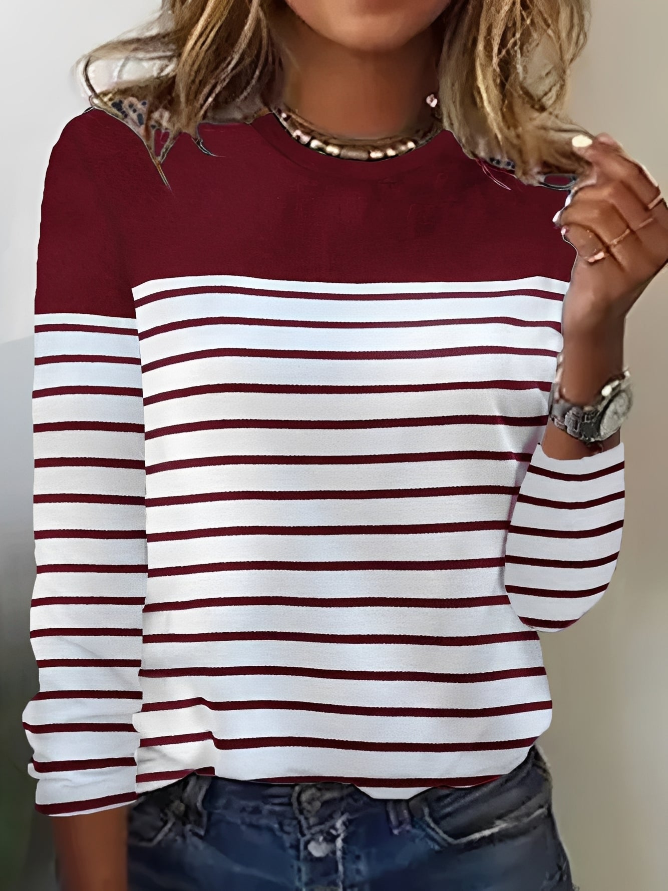 Samantha - Women's Long-Sleeve Shirt - Trendy and Casual
