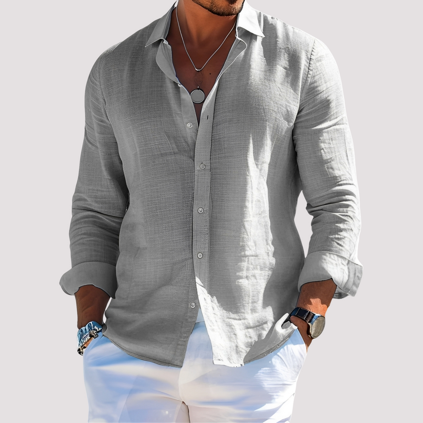 Dale – Men's long-sleeve shirt – Casual and laid-back