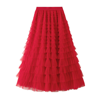 Nastia - Chic A-line Ruffle Skirt