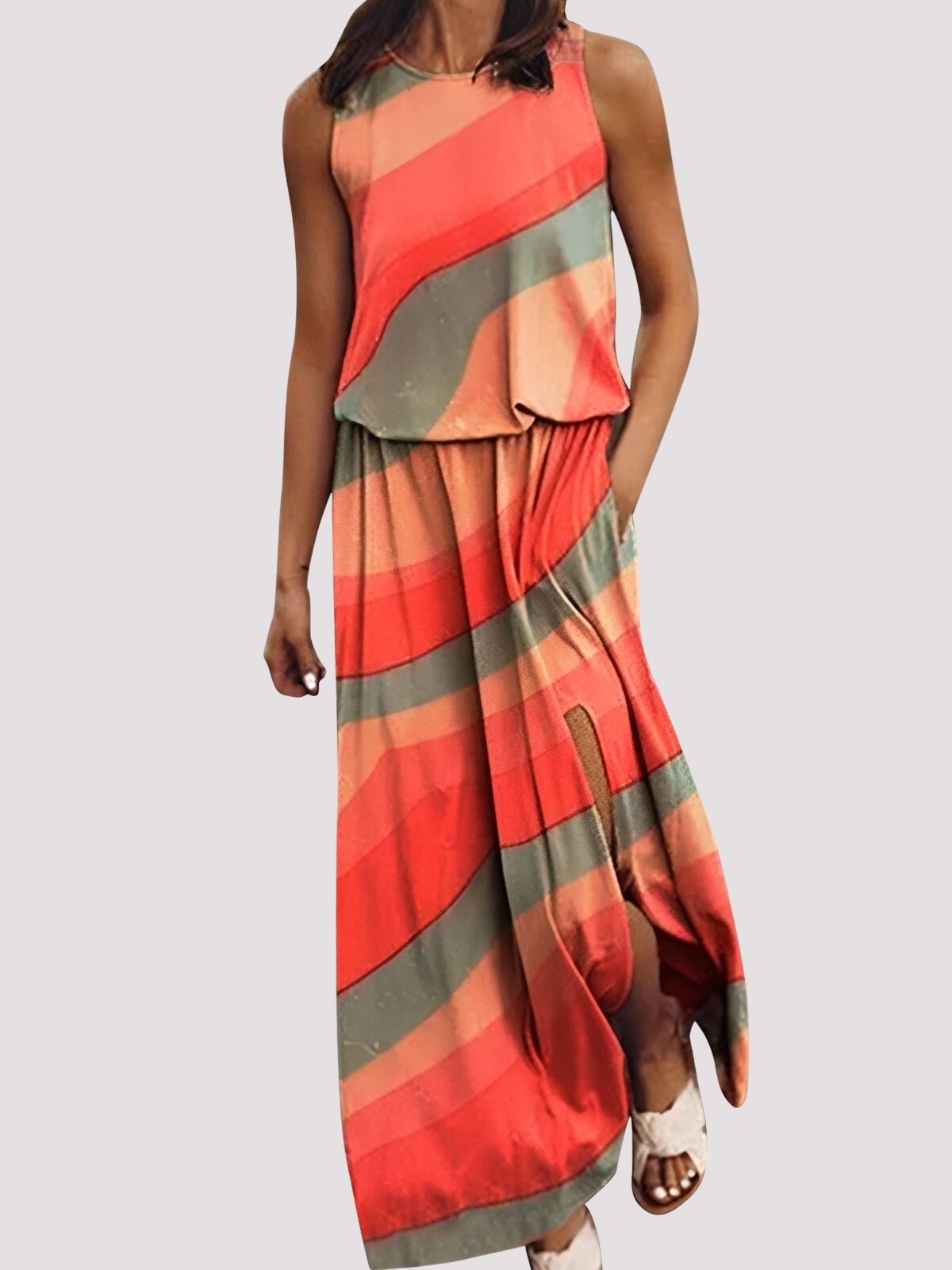 Halle - Stylish, sleeveless women's maxi dress