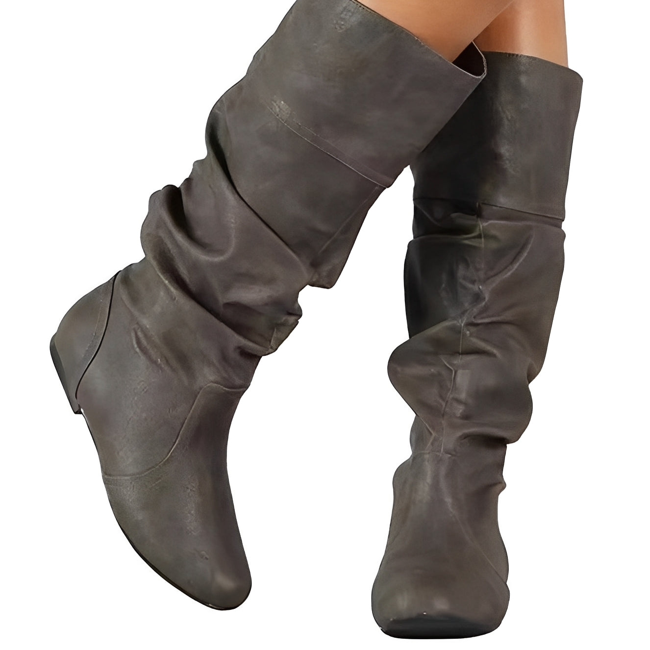 Lucia - Simple Slip-on Flat Boots