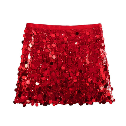 Abbey - Stylish Shiny Mini Skirt