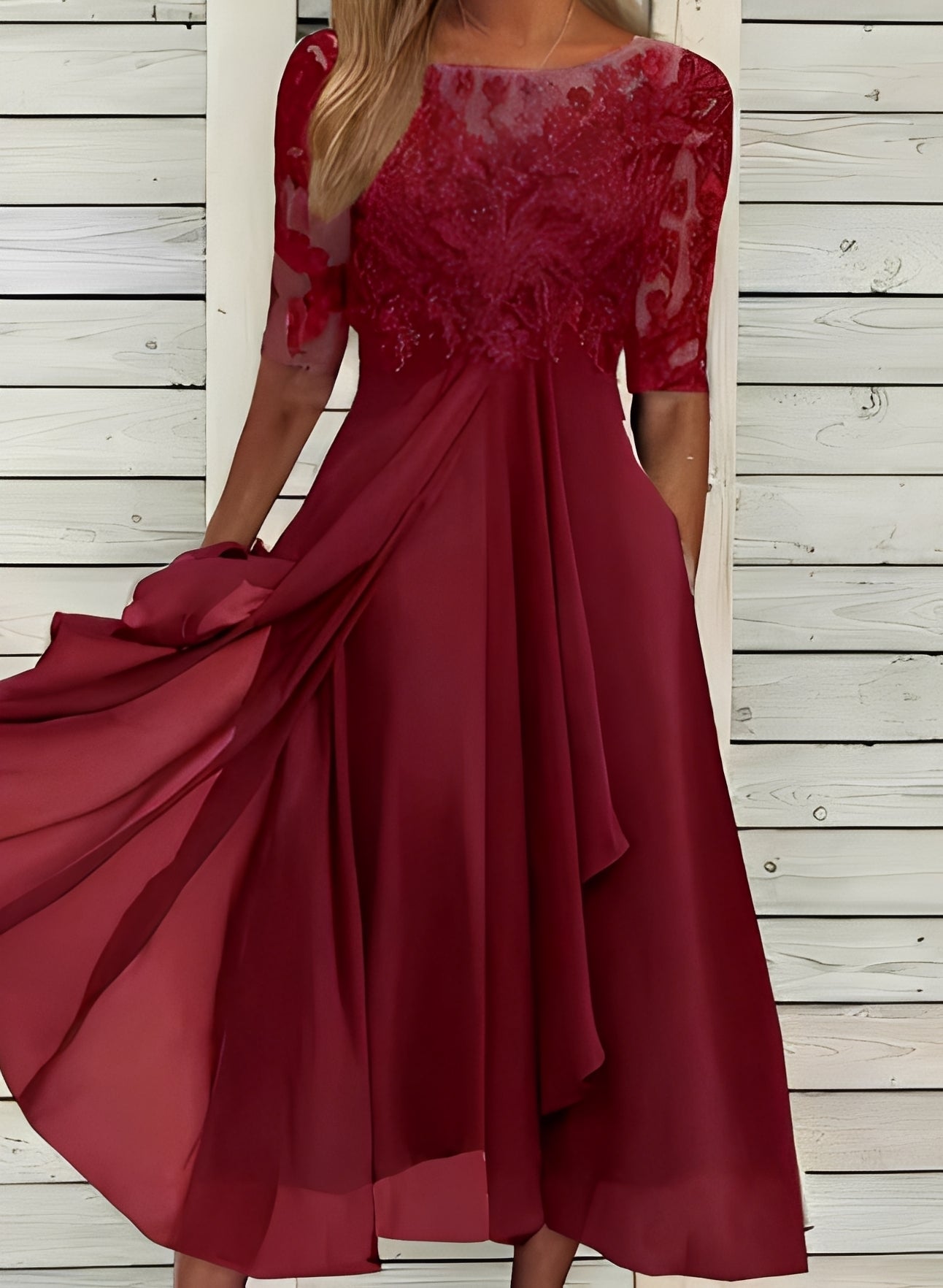 Lena – Women's Midi Dress – Comfortable and Chic