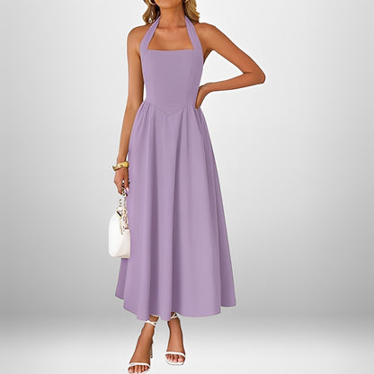 Joanna - Stylish Halter Neck Midi Dress