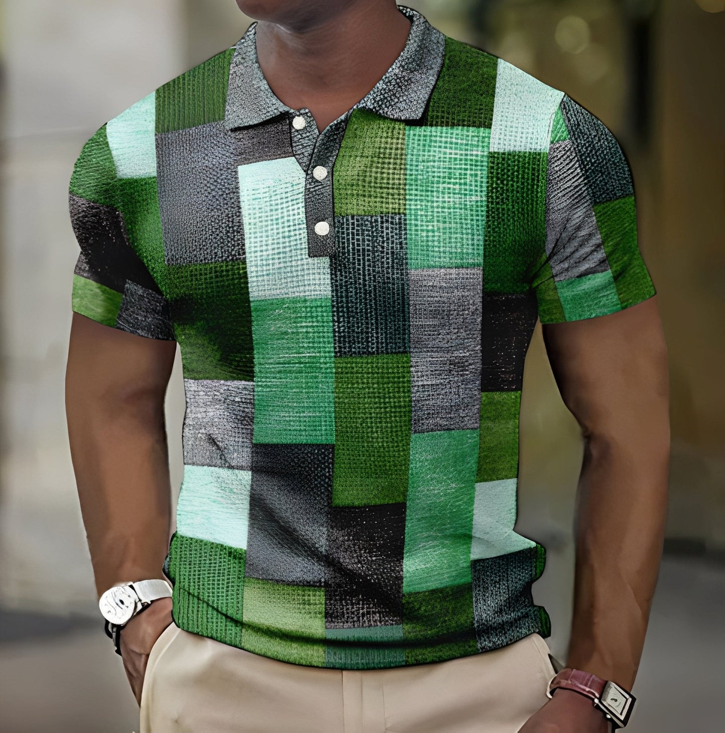 Jimmy - Trendy Plaid Print Shirt