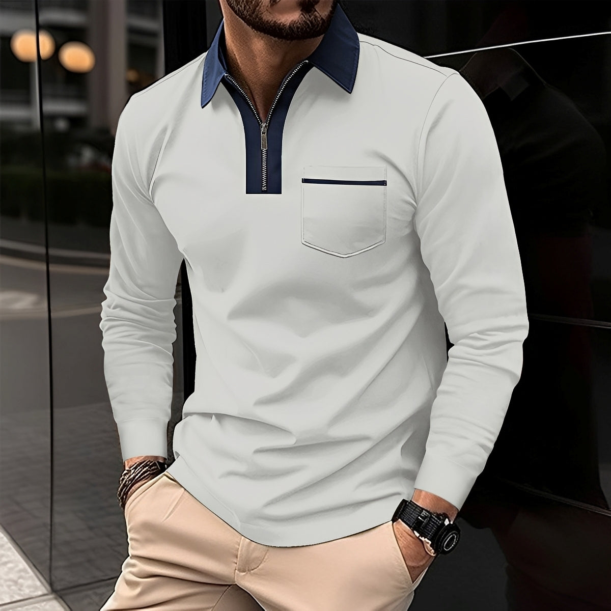 Jackson - Men's Long-Sleeve Polo Shirt - Ideal for Daily Use