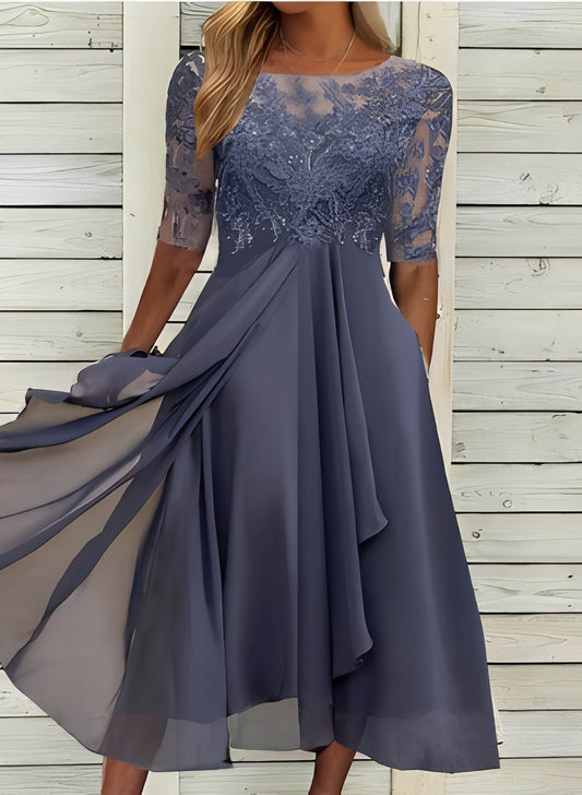 Lena – Women's Midi Dress – Comfortable and Chic