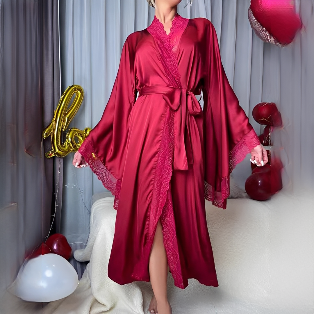 Joannah - Women's long lace robe