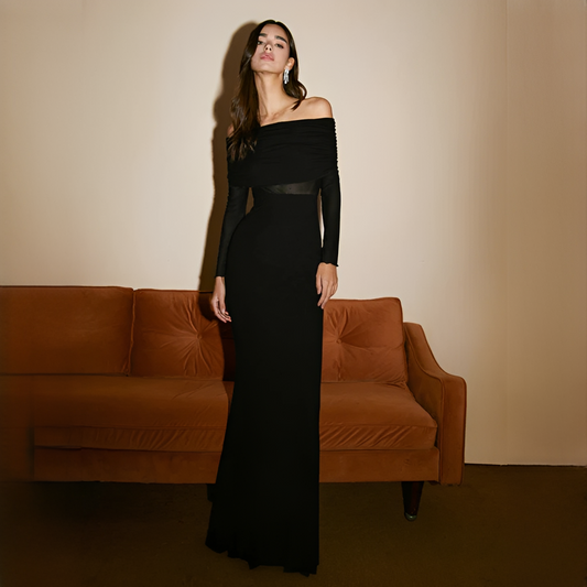 Ermanda - Sophisticated off-shoulder maxi dress
