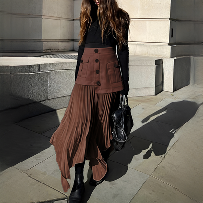 Yoselin - Uneven Fold Skirt