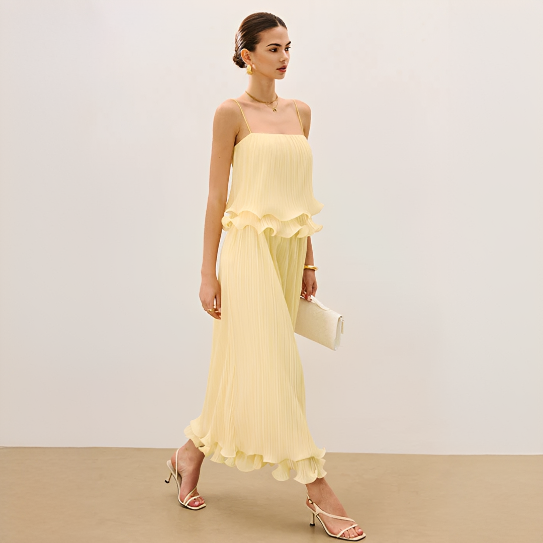 Daphne - Fashionable Pleated Skirt Set