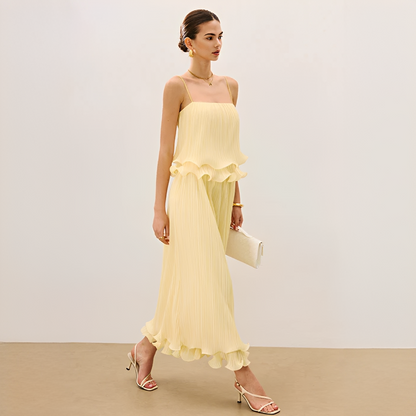 Daphne - Fashionable Pleated Skirt Set