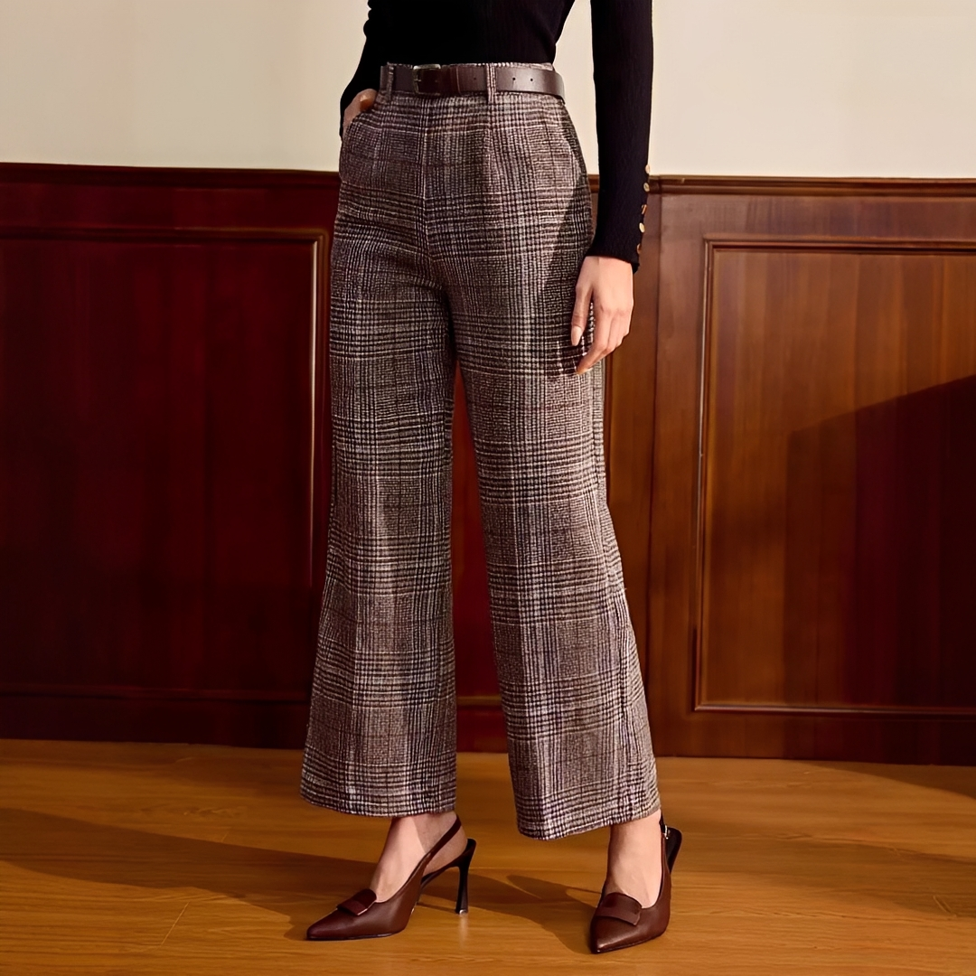 Christabel - Plaid High-Waisted Pants