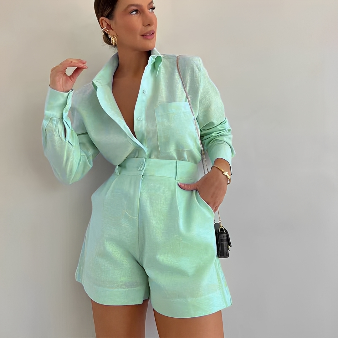 Yasin - Long Sleeve Loose Shorts Outfit