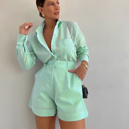 Yasin - Long Sleeve Loose Shorts Outfit