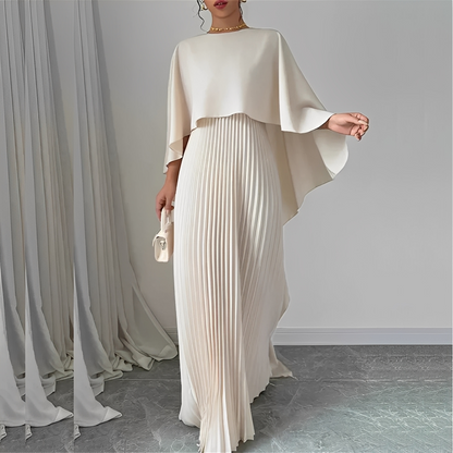 Marilou – Elegant Pleated Cape Dress for Women