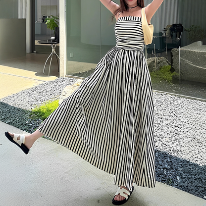 Cindy - Elegant Striped Long Dress