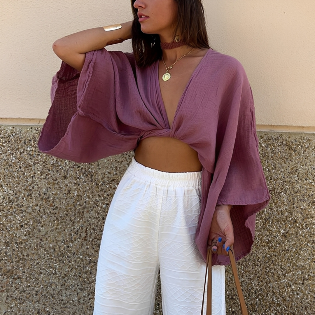 Arabella - Chic Front-Tie Blouse