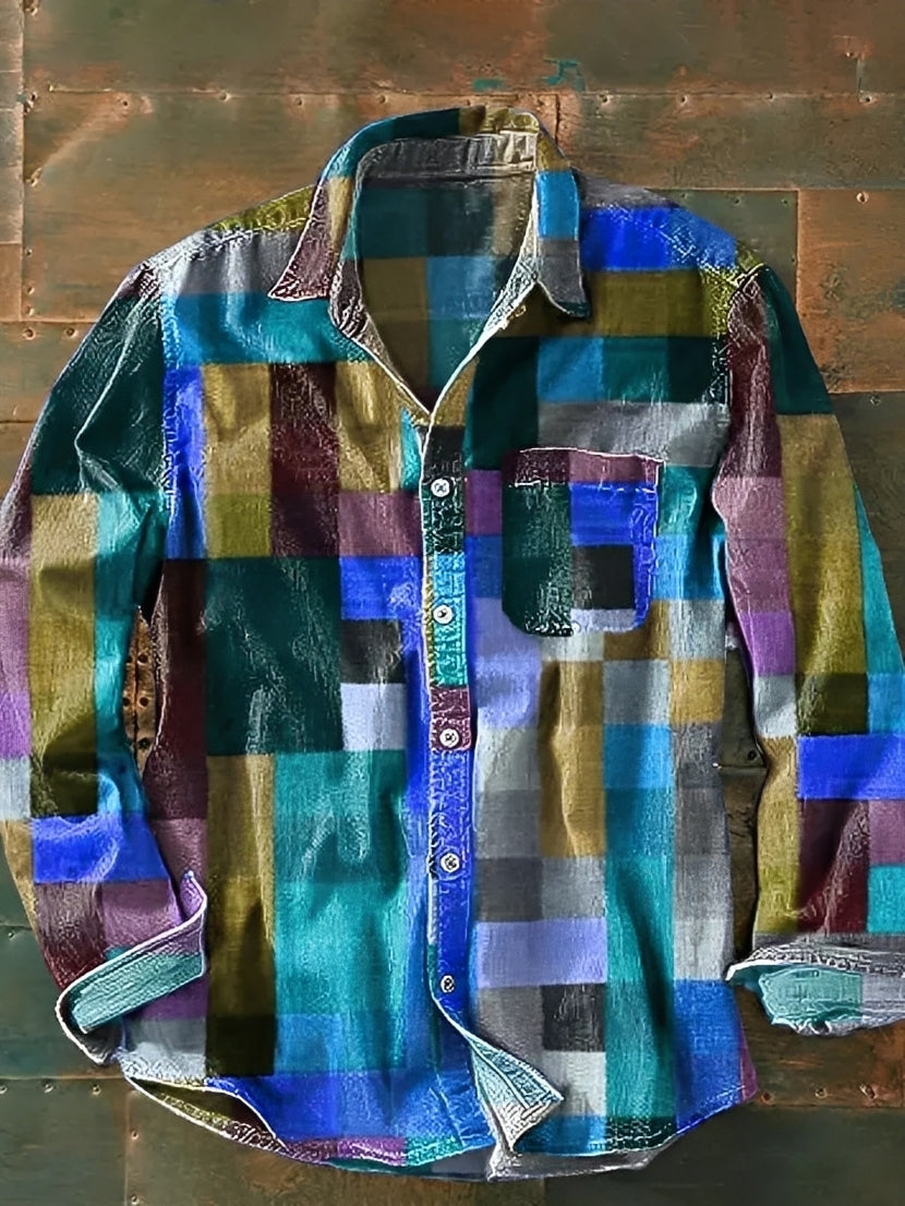 Charles – Men's long-sleeve shirt – Vintage and vibrant