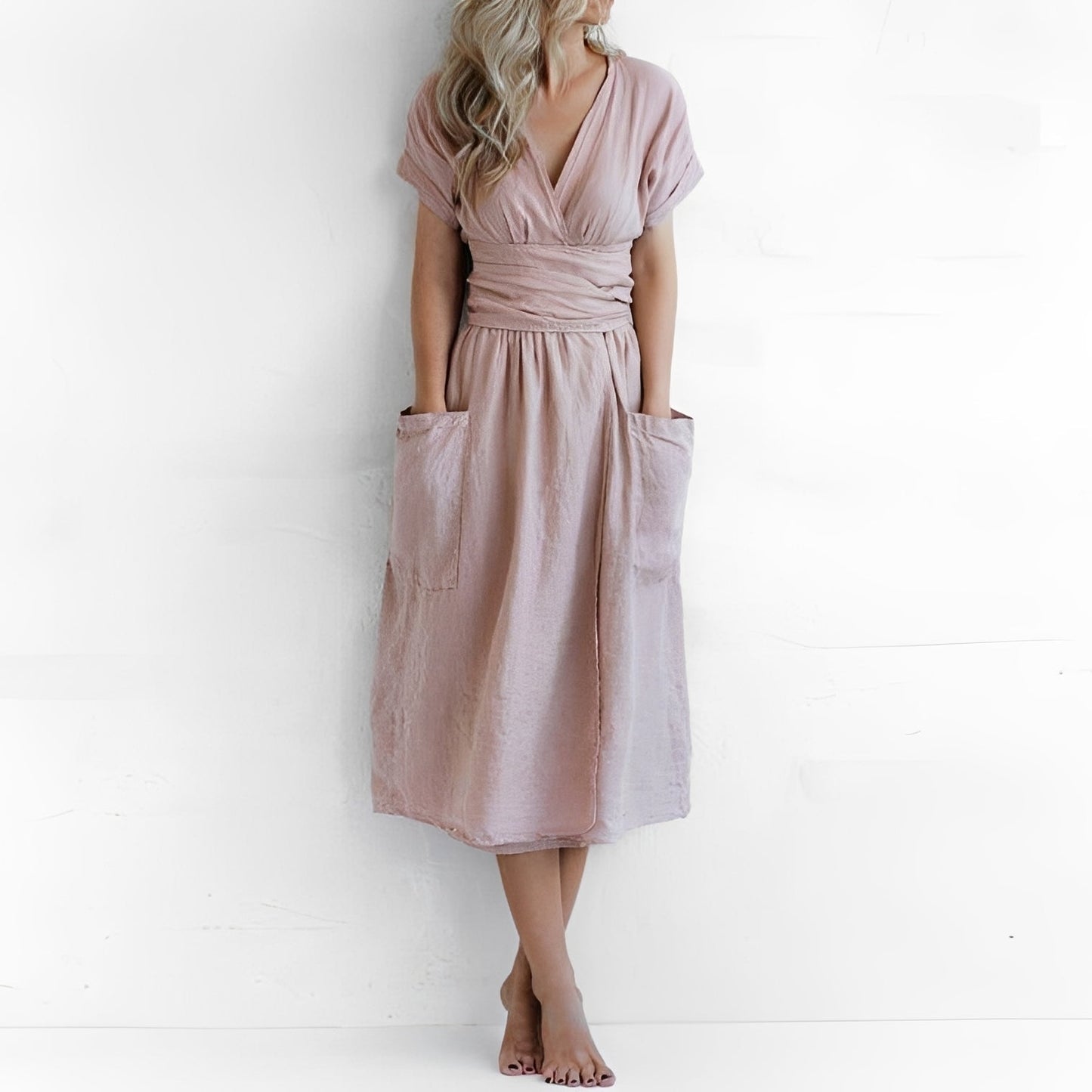 Sasha - Casual Pocket Wrap Dress
