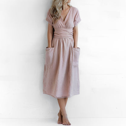 Sasha - Casual Pocket Wrap Dress
