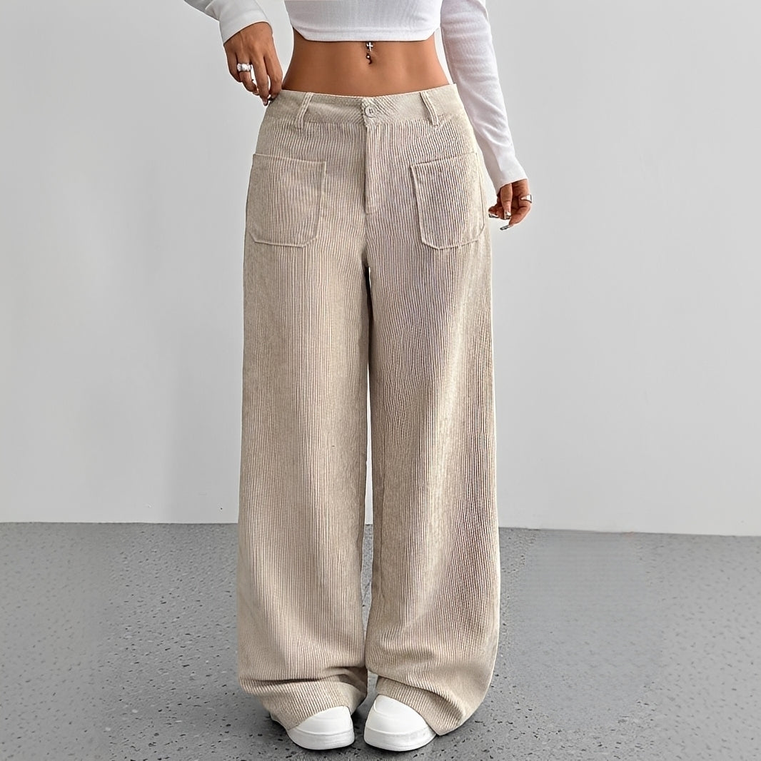 Isabelle - High-waisted Corduroy Pants