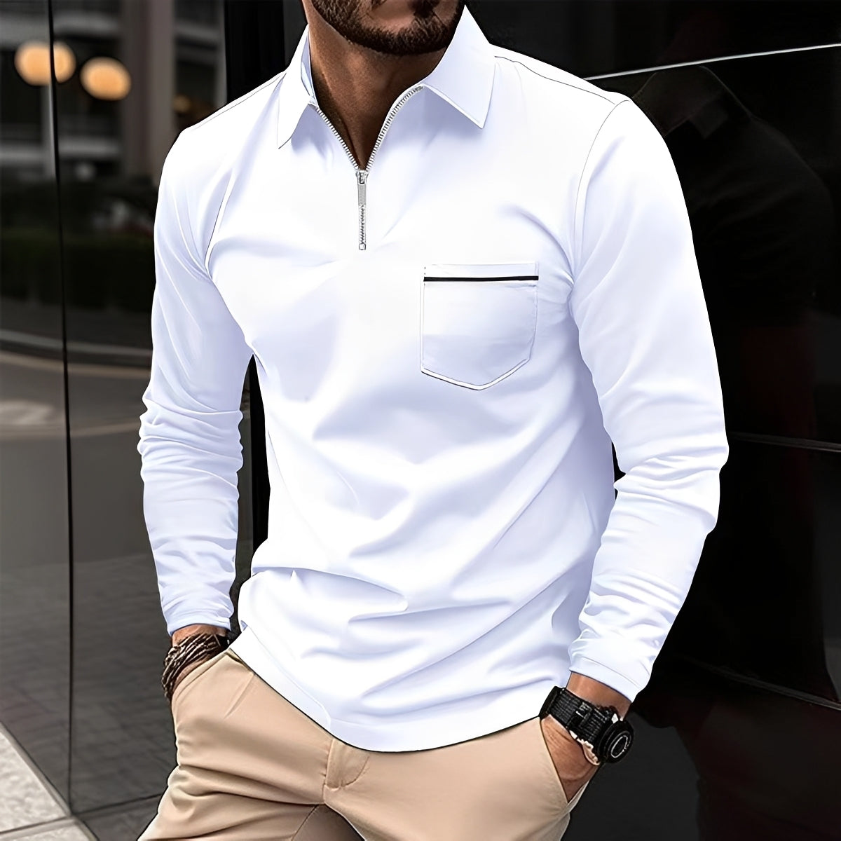 Jackson - Men's Long-Sleeve Polo Shirt - Ideal for Daily Use