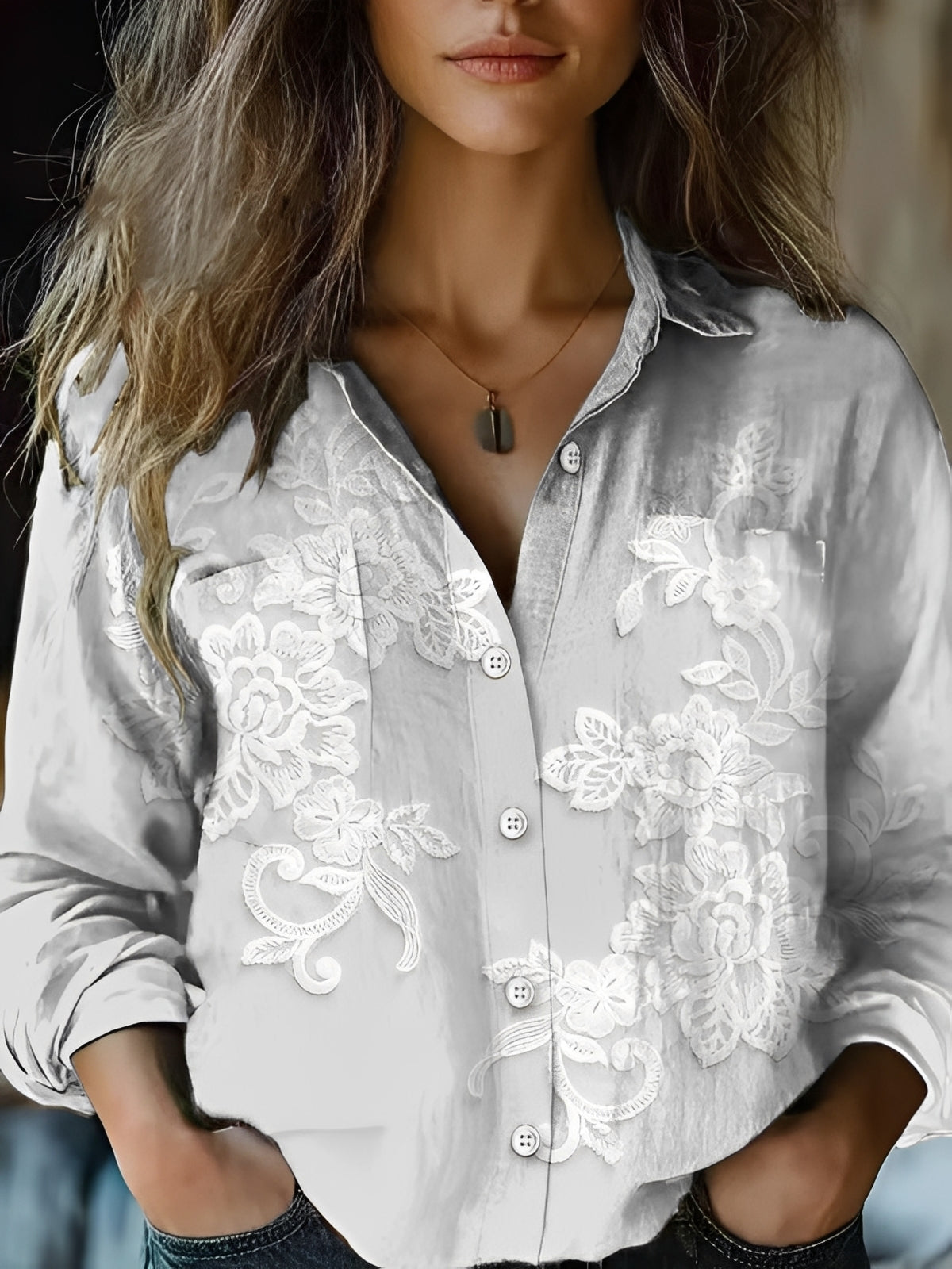 Jasmin - Vibrant Long-Sleeve Blouse