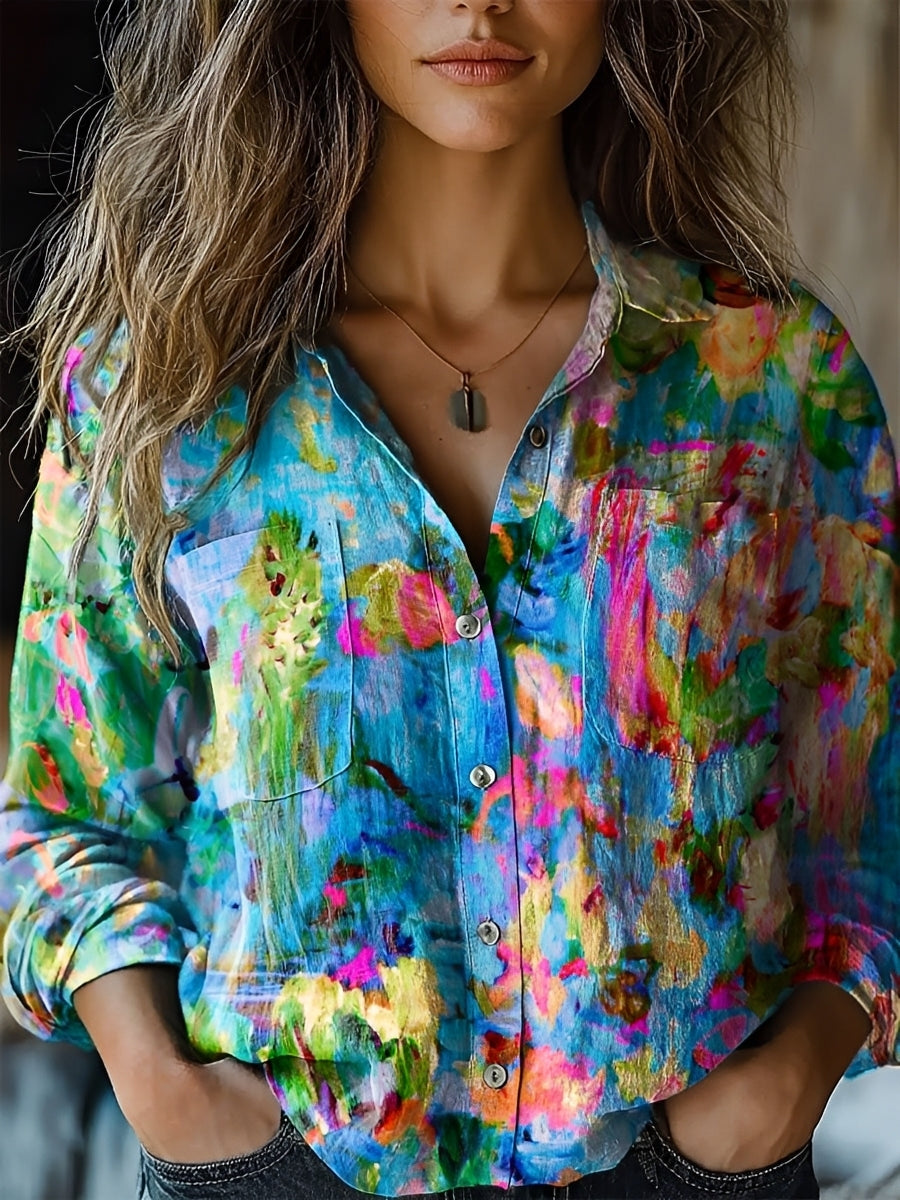 Jasmin - Vibrant Long-Sleeve Blouse