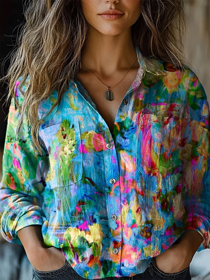 Jasmin - Vibrant Long-Sleeve Blouse