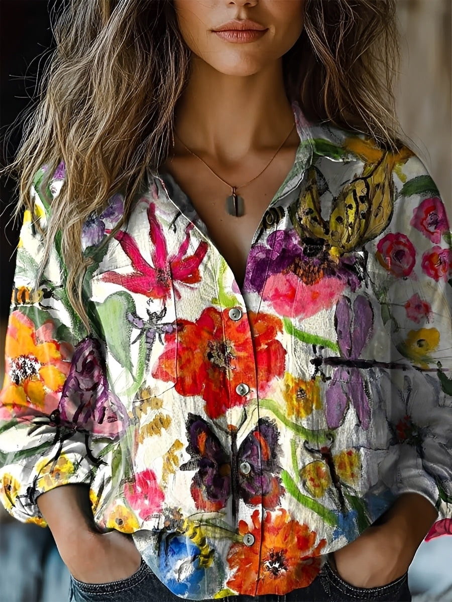 Jasmin - Vibrant Long-Sleeve Blouse