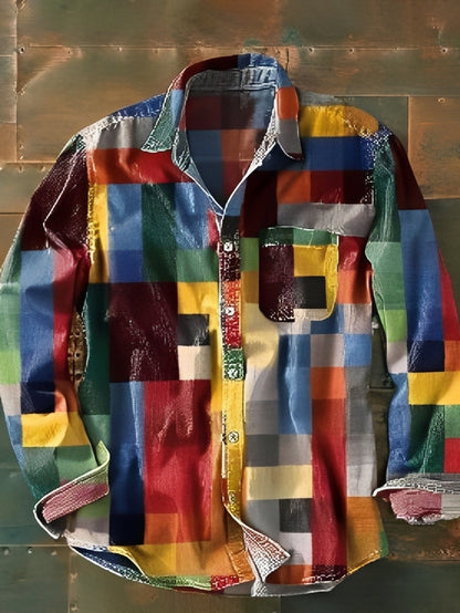 Charles – Men's long-sleeve shirt – Vintage and vibrant