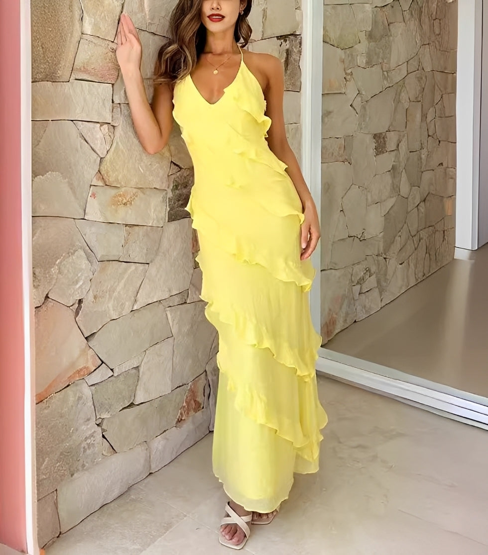 Ashley - Elegant Long Dress with Ruffles