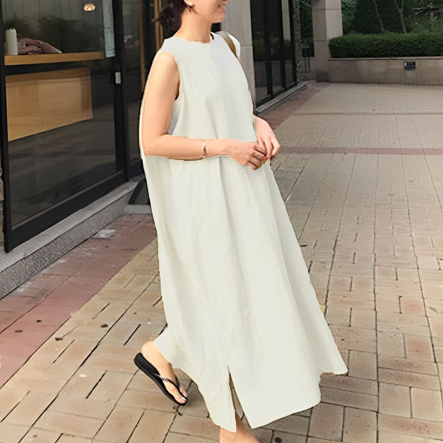 Carly - Women's casual sleeveless pleated dress