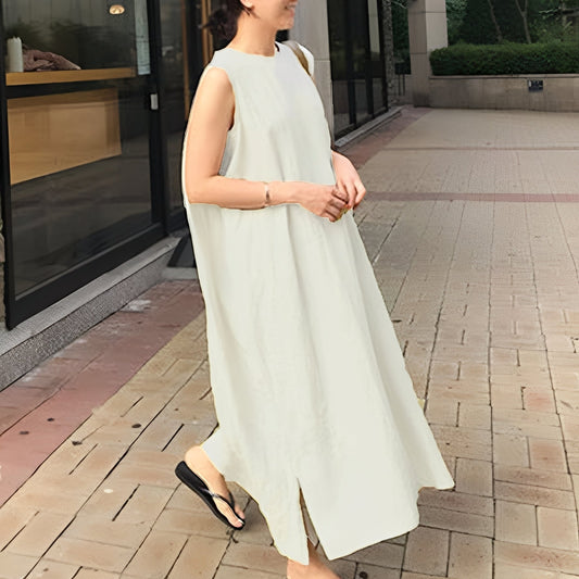 Carly - Women's casual sleeveless pleated dress